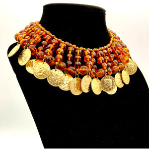 Vintage Egyptian 14" Style Statement Collar Necklace